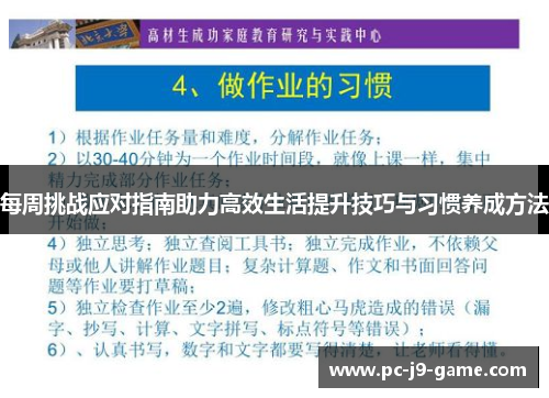每周挑战应对指南助力高效生活提升技巧与习惯养成方法 每周挑战应对指南助力高效生活提升技巧与习惯养成方法